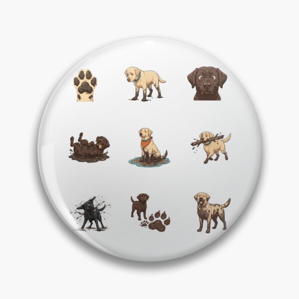 Item preview, Funny Muddy Labrador Retrievers Messy Dog Chaos Art Sticker designed and sold by mood-draftsman.