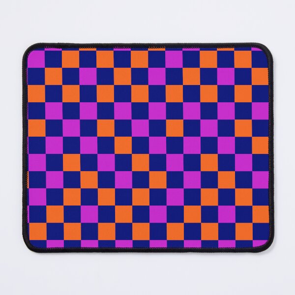 Item preview, Orange And Purple On Navy Blue Checkered Pattern designed and sold by PatternTitan.