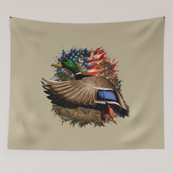 Item preview, Americana Flying Mallard Duck Patriotic American Flag Wall Art designed and sold by LifeCrush.