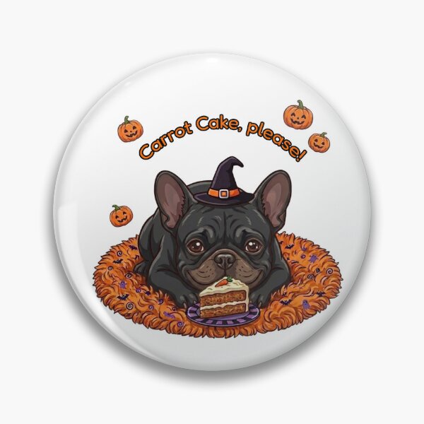 Item preview, Funny Black Frenchie Halloween Carrot Cake designed and sold by The-NOKU-Co.