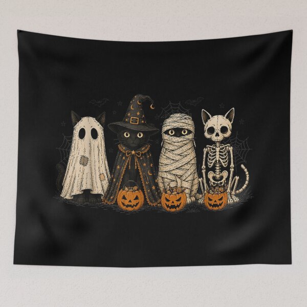 Item preview, Halloween Cat Ghost Witch Skeleton Spooky Costume Crew designed and sold by HenikaPonko.