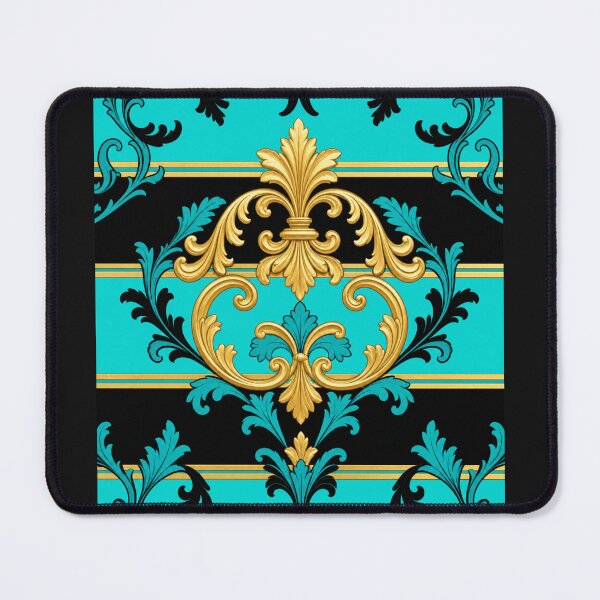 Item preview, Matte Turquoise, Stripes & Gold Baroque designed and sold by DesignsByPrnces.