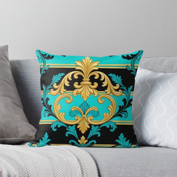 Item preview, Matte Turquoise, Stripes & Gold Baroque designed and sold by DesignsByPrnces.