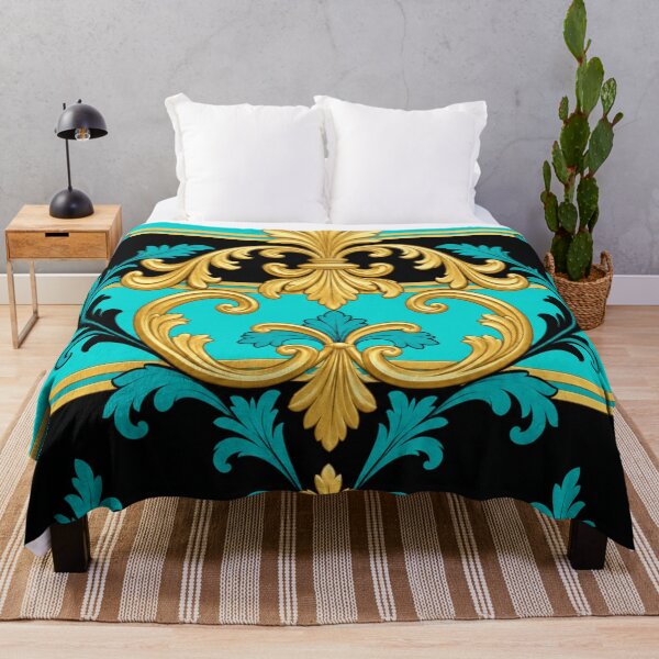 Item preview, Matte Turquoise, Stripes & Gold Baroque designed and sold by DesignsByPrnces.