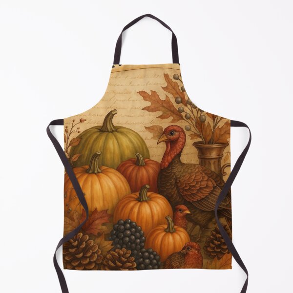 Item preview, Vintage Happy Thanksgiving Turkey and Pumpkins Autumn Harvest designed and sold by LYAN-STORE.