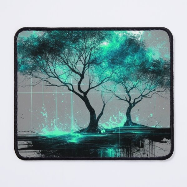 Item preview, Glowing Turquoise Tree of Life — Full Moon Cyberpunk Fantasy designed and sold by LYAN-STORE.