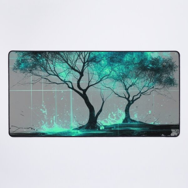 Item preview, Glowing Turquoise Tree of Life — Full Moon Cyberpunk Fantasy designed and sold by LYAN-STORE.