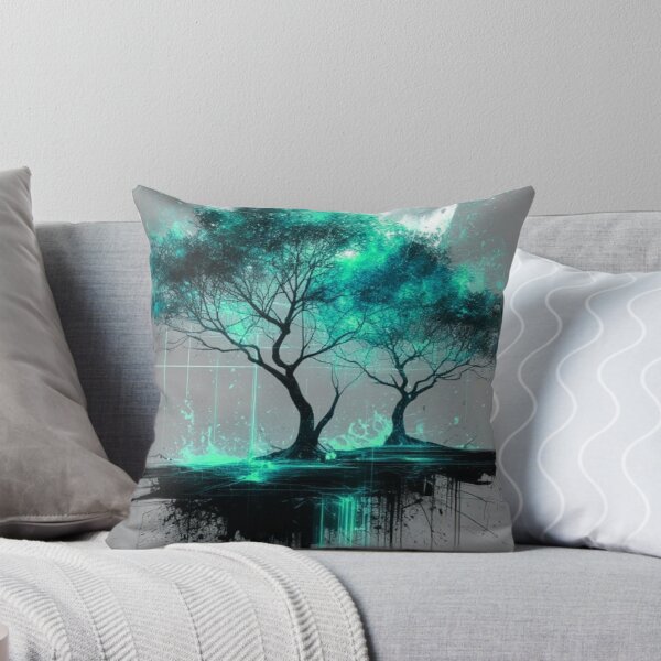 Item preview, Glowing Turquoise Tree of Life — Full Moon Cyberpunk Fantasy designed and sold by LYAN-STORE.