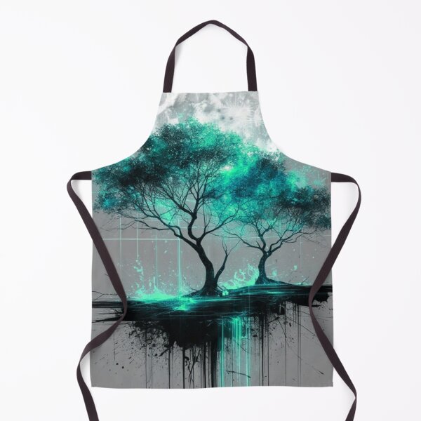 Item preview, Glowing Turquoise Tree of Life — Full Moon Cyberpunk Fantasy designed and sold by LYAN-STORE.