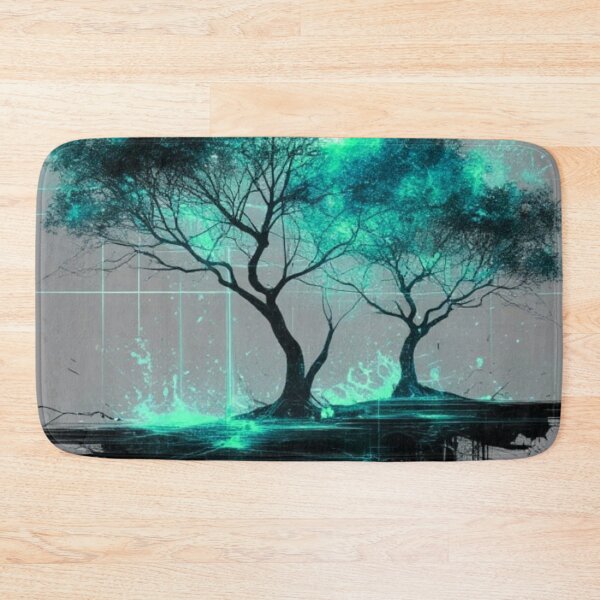 Item preview, Glowing Turquoise Tree of Life — Full Moon Cyberpunk Fantasy designed and sold by LYAN-STORE.