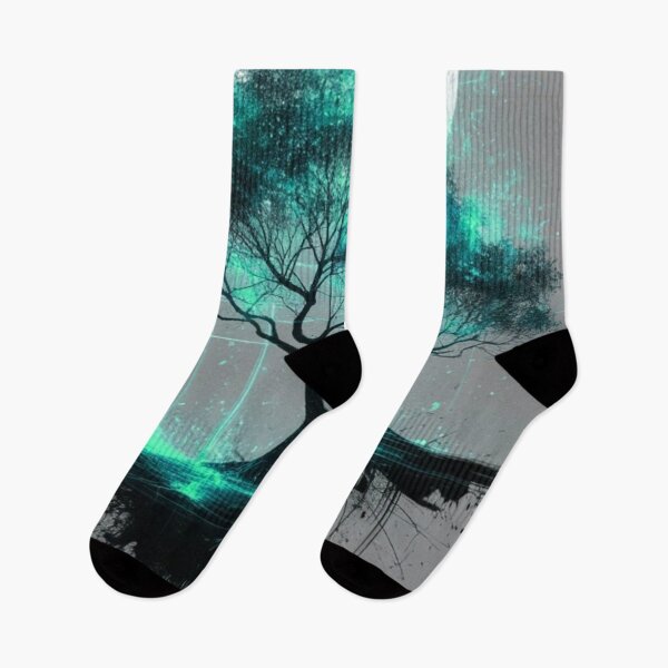 Item preview, Glowing Turquoise Tree of Life — Full Moon Cyberpunk Fantasy designed and sold by LYAN-STORE.