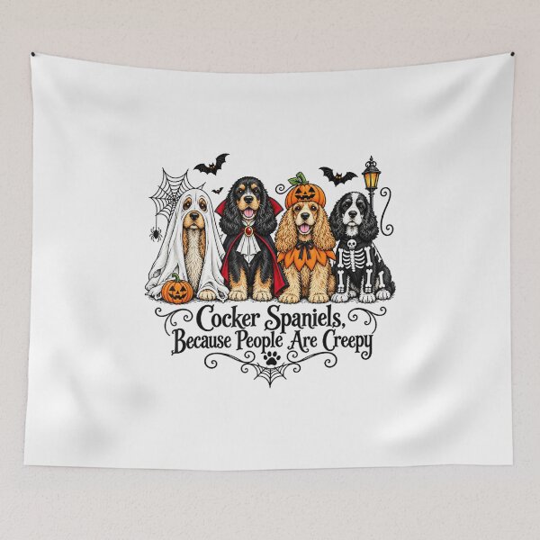 Item preview, Cocker Spaniels Because People are Creepy Halloween Dogs designed and sold by HenikaPonko.