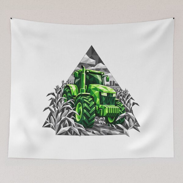 Item preview, Crystal green tractor among corn designed and sold by danart7.