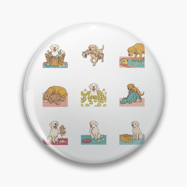 Item preview, Funny Toy-Obsessed Labrador Retrievers Playful Puppy Art Sticker designed and sold by mood-draftsman.