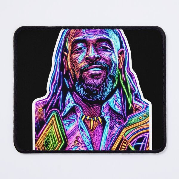Item preview, Oba femi Neon Reggae Legend Colorful Music Portrait designed and sold by ExploreAura Studio.