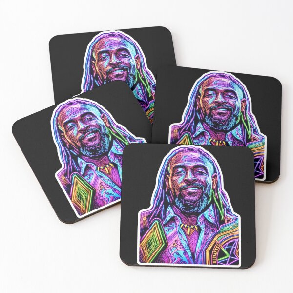 Item preview, Oba femi Neon Reggae Legend Colorful Music Portrait designed and sold by ExploreAura Studio.