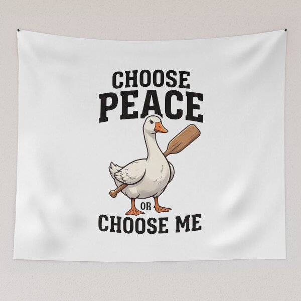 Item preview, Choose Peace or Choose Me Funny Goose Peace Lover Bird Humor Design designed and sold by BDLuck2021.