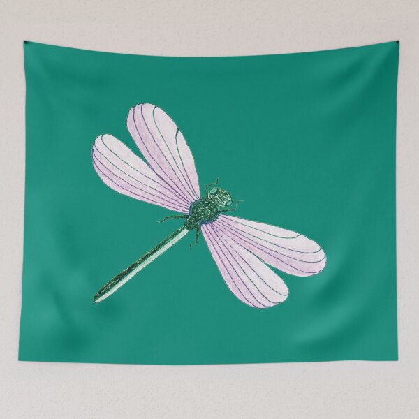 Item preview, Vintage Botanical Dragonfly Illustration in Lavender and Green designed and sold by Ihor Ivanov.