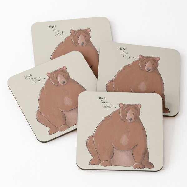 Item preview, "Here Fishy, Fishy" Fat Brown Bear designed and sold by Tales by Chelle.