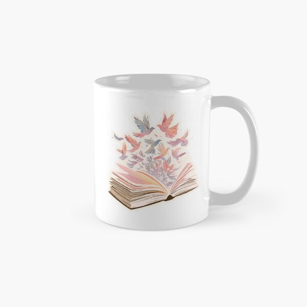 Item preview, Open Book Flying Birds Watercolor Reader Art designed and sold by NicolasGlowArt.