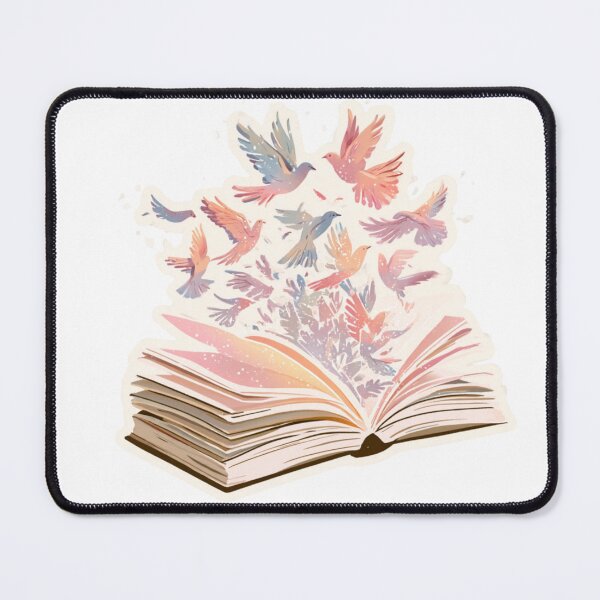 Item preview, Open Book Flying Birds Watercolor Reader Art designed and sold by NicolasGlowArt.