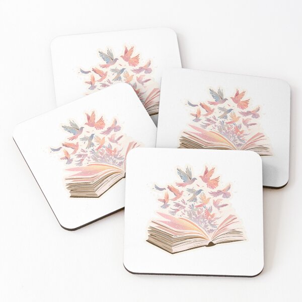 Item preview, Open Book Flying Birds Watercolor Reader Art designed and sold by NicolasGlowArt.