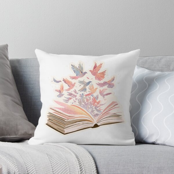 Item preview, Open Book Flying Birds Watercolor Reader Art designed and sold by NicolasGlowArt.