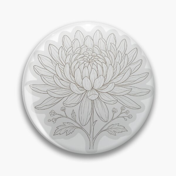 Item preview, White Chrysanthemum Sticker | Chrysanthemum Die Cut Sticker | Fine Line Botanical Decal | November Birth Flower designed and sold by FineLineBotanical .