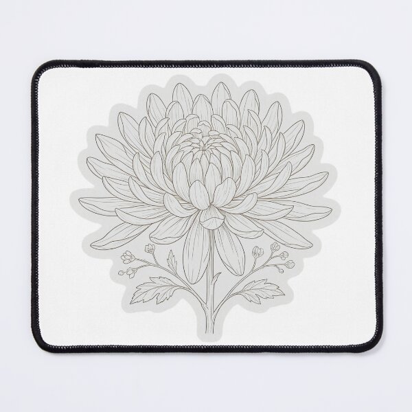 Item preview, White Chrysanthemum Sticker | Chrysanthemum Die Cut Sticker | Fine Line Botanical Decal | November Birth Flower designed and sold by FineLineBotanical .