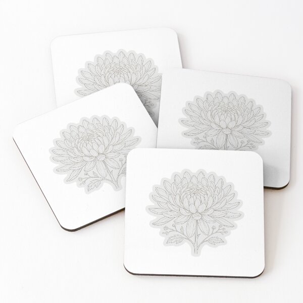 Item preview, White Chrysanthemum Sticker | Chrysanthemum Die Cut Sticker | Fine Line Botanical Decal | November Birth Flower designed and sold by FineLineBotanical .