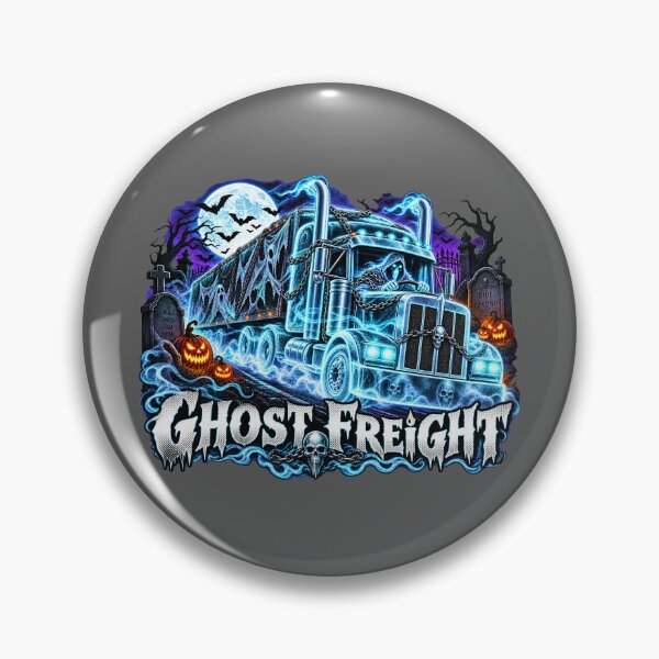 Item preview, Ghost Freight Phantom Driver Semi Truck - Halloween Spectral Big Rig Art designed and sold by NomadForge.