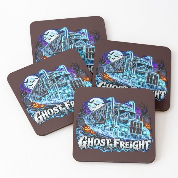 Item preview, Ghost Freight Phantom Driver Semi Truck - Halloween Spectral Big Rig Art designed and sold by NomadForge.