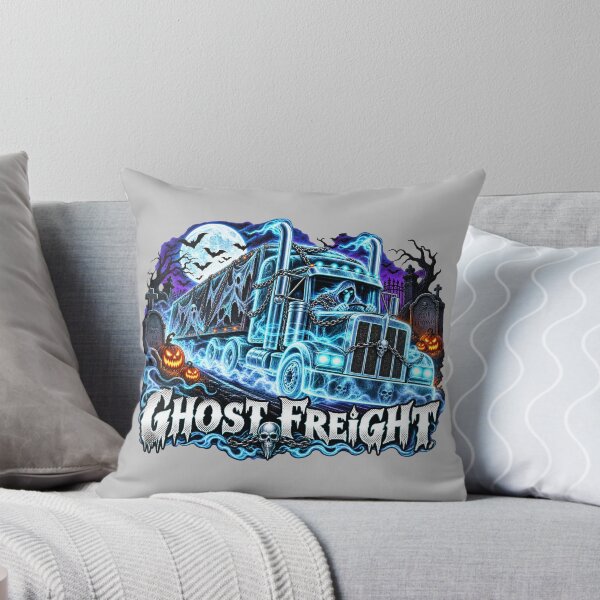 Item preview, Ghost Freight Phantom Driver Semi Truck - Halloween Spectral Big Rig Art designed and sold by NomadForge.