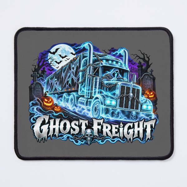 Item preview, Ghost Freight Phantom Driver Semi Truck - Halloween Spectral Big Rig Art designed and sold by NomadForge.
