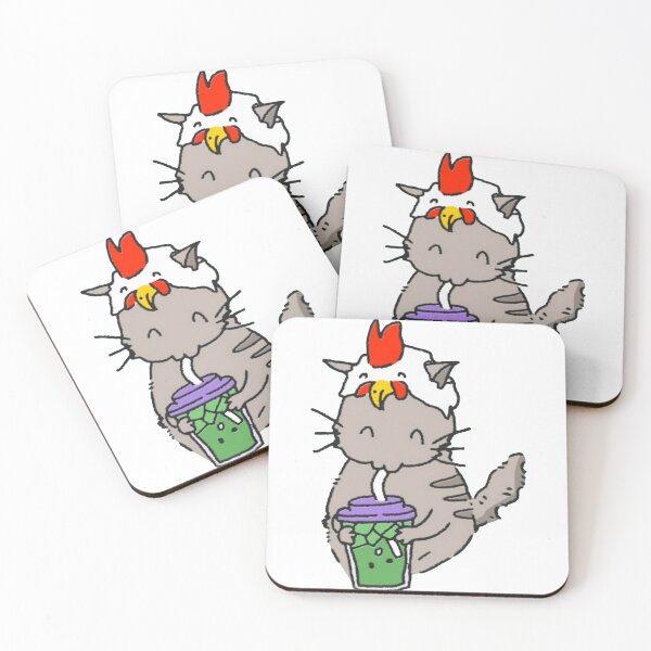 Item preview, Cute Cat in Chicken Hat Drinking designed and sold by Quietreish.