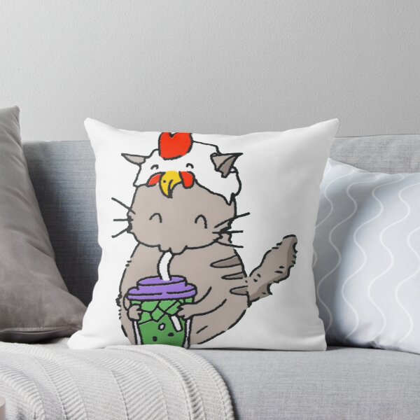 Item preview, Cute Cat in Chicken Hat Drinking designed and sold by Quietreish.