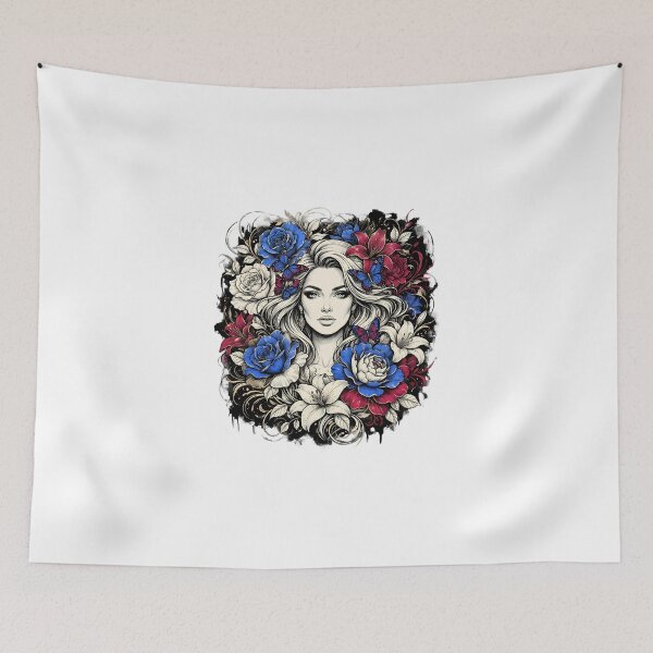 Item preview, Floral Goddess - Blue Roses, Lilies  designed and sold by SupernovaNote.
