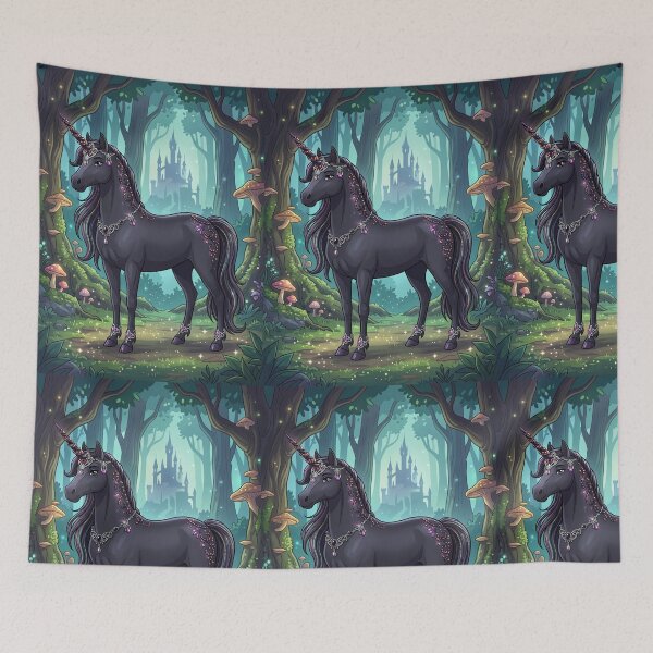 Item preview, Black Fantasy Unicorn designed and sold by Solace Sparkles.