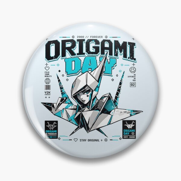 Item preview, Cyberpunk Anime Crane Origami Day Y2K Streetwear designed and sold by CloudyCatArt.