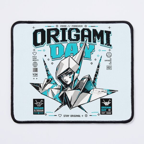 Item preview, Cyberpunk Anime Crane Origami Day Y2K Streetwear designed and sold by CloudyCatArt.