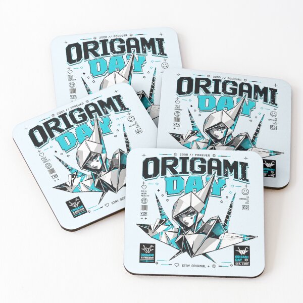 Item preview, Cyberpunk Anime Crane Origami Day Y2K Streetwear designed and sold by CloudyCatArt.