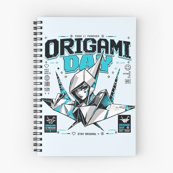 Item preview, Cyberpunk Anime Crane Origami Day Y2K Streetwear designed and sold by CloudyCatArt.