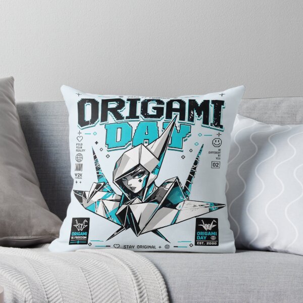 Item preview, Cyberpunk Anime Crane Origami Day Y2K Streetwear designed and sold by CloudyCatArt.