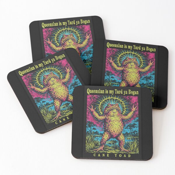 Item preview, Queensland Is My Yard Ya Bogan Cane Toad Psychedelic Neon Frog Art Surreal Vintage designed and sold by Yellowriversss.