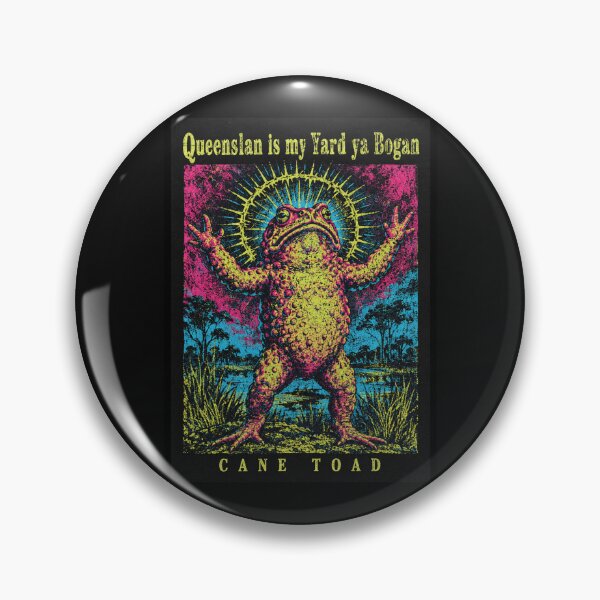 Item preview, Queensland Is My Yard Ya Bogan Cane Toad Psychedelic Neon Frog Art Surreal Vintage designed and sold by Yellowriversss.