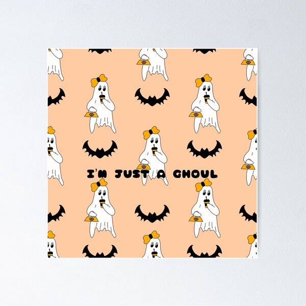 Item preview, Halloween  “I’M JUST A GHOUL” Seamless Pattern designed and sold by ReinaArte.