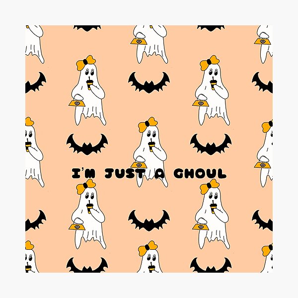 Item preview, Halloween  “I’M JUST A GHOUL” Seamless Pattern designed and sold by ReinaArte.