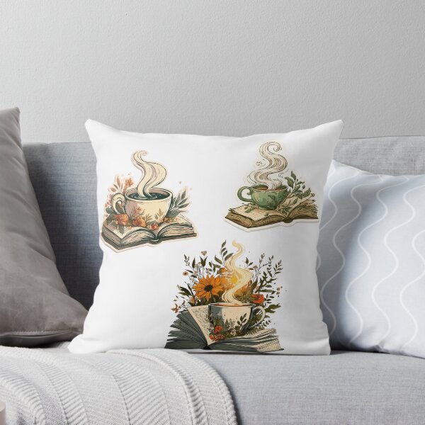 Item preview, Cozy Book Coffee Floral Reader Aesthetic designed and sold by NicolasGlowArt.