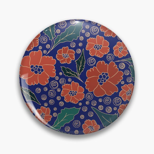 Item preview, Navy Poppy Floral Botanical Pattern designed and sold by Kraalikaa.