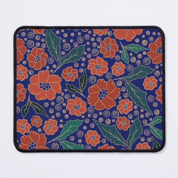 Item preview, Navy Poppy Floral Botanical Pattern designed and sold by Kraalikaa.